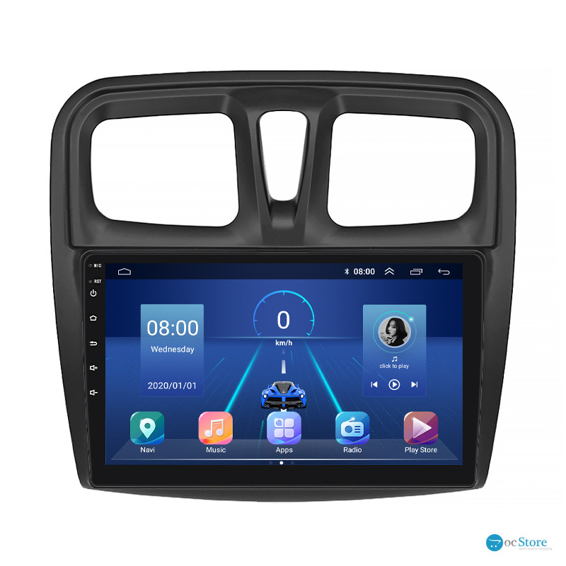 Штатная магнитола Lesko для Renault Logan II 2012-2018 экран 10" 4/32Gb 4G Wi-Fi GPS Top