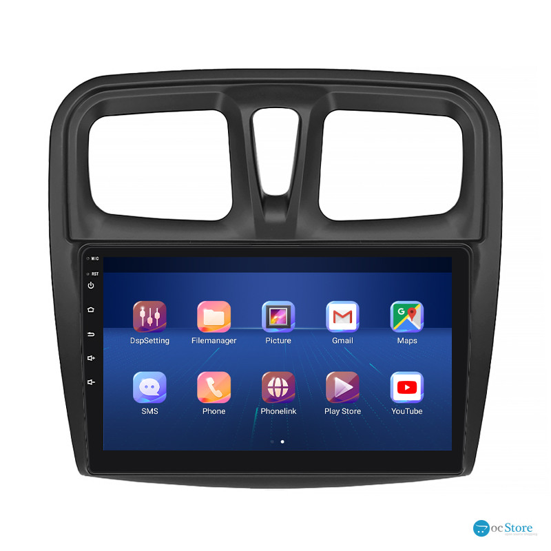 Штатная магнитола Lesko для Renault Logan II 2012-2018 экран 10" 4/64Gb 4G Wi-Fi GPS Top