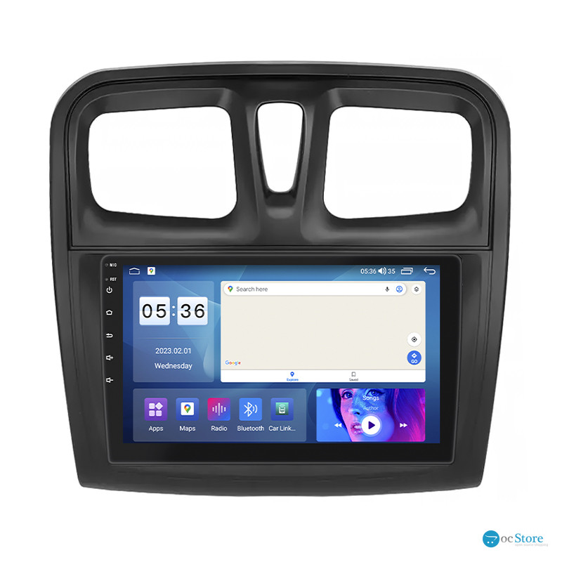 Штатная магнитола Lesko для Renault Logan II ver 2 2012-2018 экран 9" 4/64Gb CarPlay 4G Wi-Fi GPS Prime