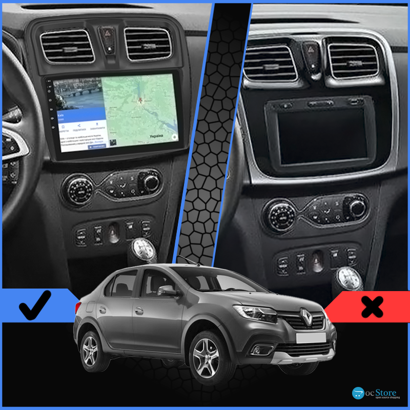 Штатная магнитола Lesko для Renault Logan II Рестайлинг 2018-н.в экран 10" 1/16Gb Wi-Fi GPS Base