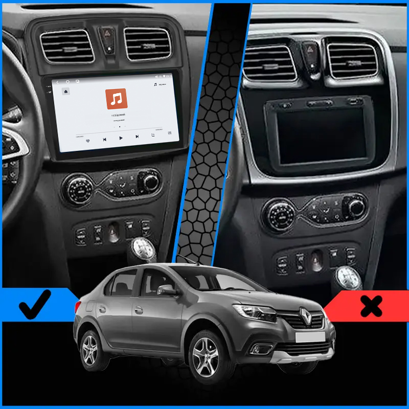 Штатная магнитола Lesko для Renault Logan II Рестайлинг 2018-н.в экран 10" 4/64 QLED CarPlay 4G Wi-Fi GPS 360 Prime