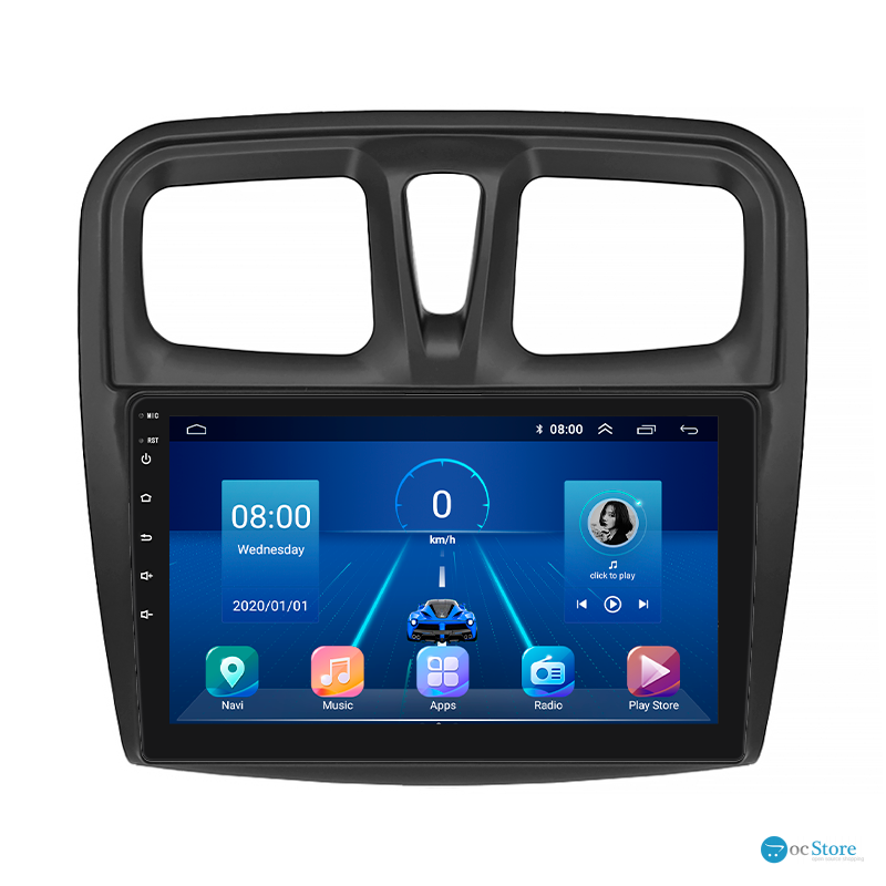 Штатная магнитола Lesko для Renault Logan II Рестайлинг 2018-н.в экран 10" 2/32Gb 4G Wi-Fi GPS Top