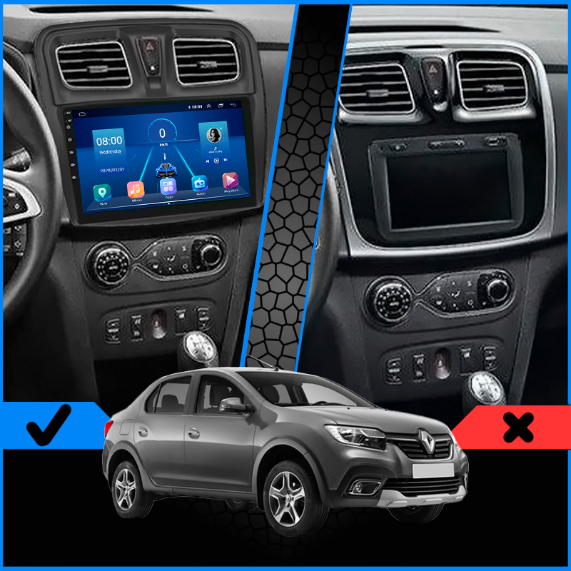 Штатная магнитола Lesko для Renault Logan II Рестайлинг 2018-н.в экран 10" 4/64Gb 4G Wi-Fi GPS Top