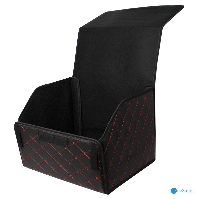 Автомобильный органайзер ZWX-002 Black-Red компактный вместительный два отдела для хранения на липучке с ручкой  40*30*30 см