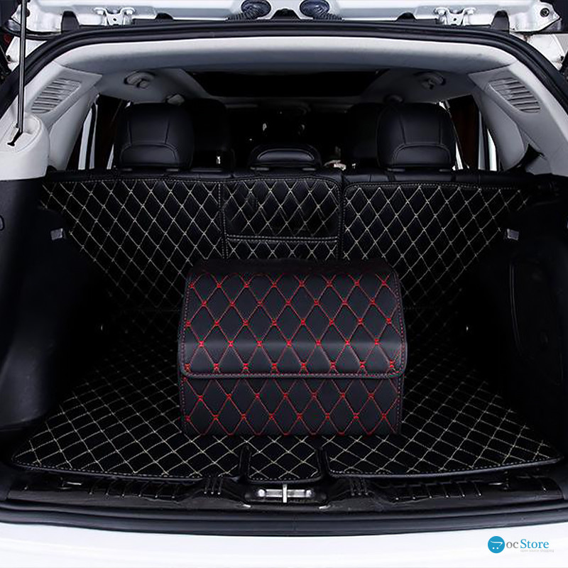 Автомобильный органайзер ZWX-002 Black-Red компактный вместительный два отдела для хранения на липучке с ручкой  40*30*30 см