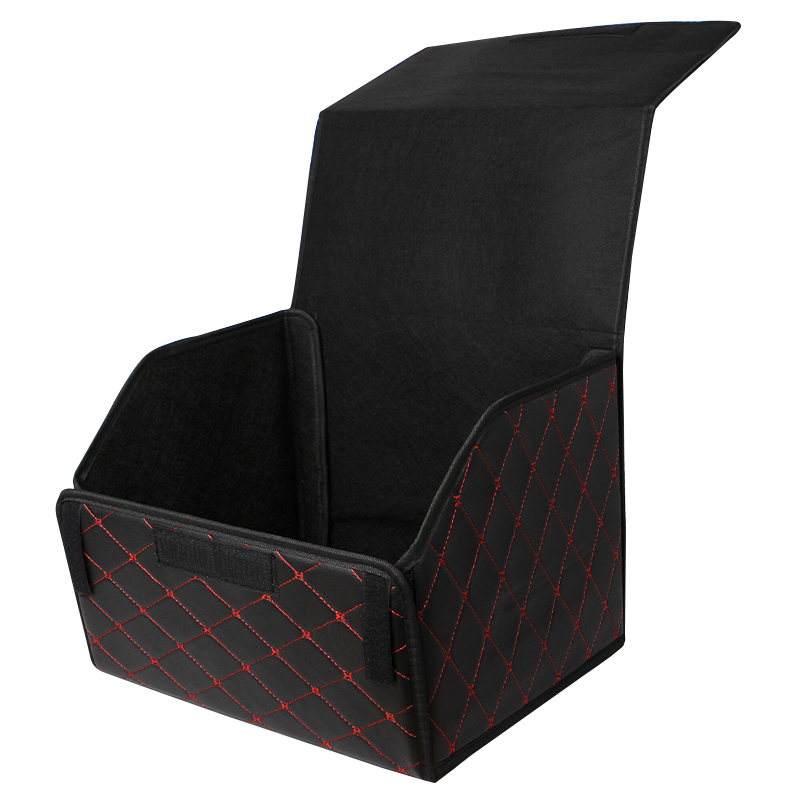 Автомобильный органайзер ZWX-002 Black-Red компактный вместительный два отдела для хранения на липучке с ручкой  55*30*30 см