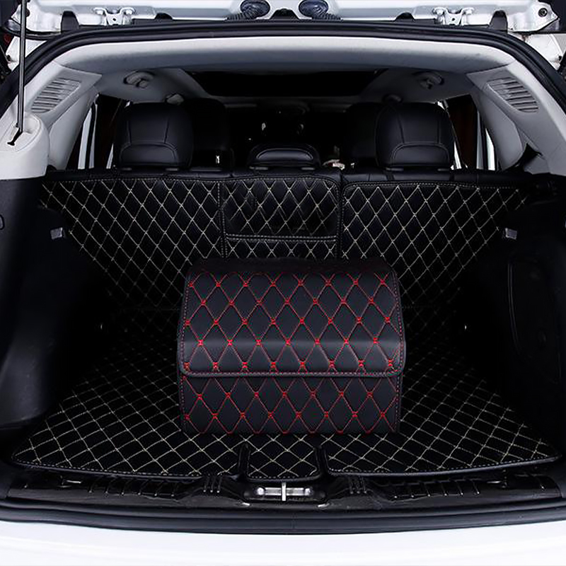 Автомобильный органайзер ZWX-002 Black-Red компактный вместительный два отдела для хранения на липучке с ручкой  55*30*30 см