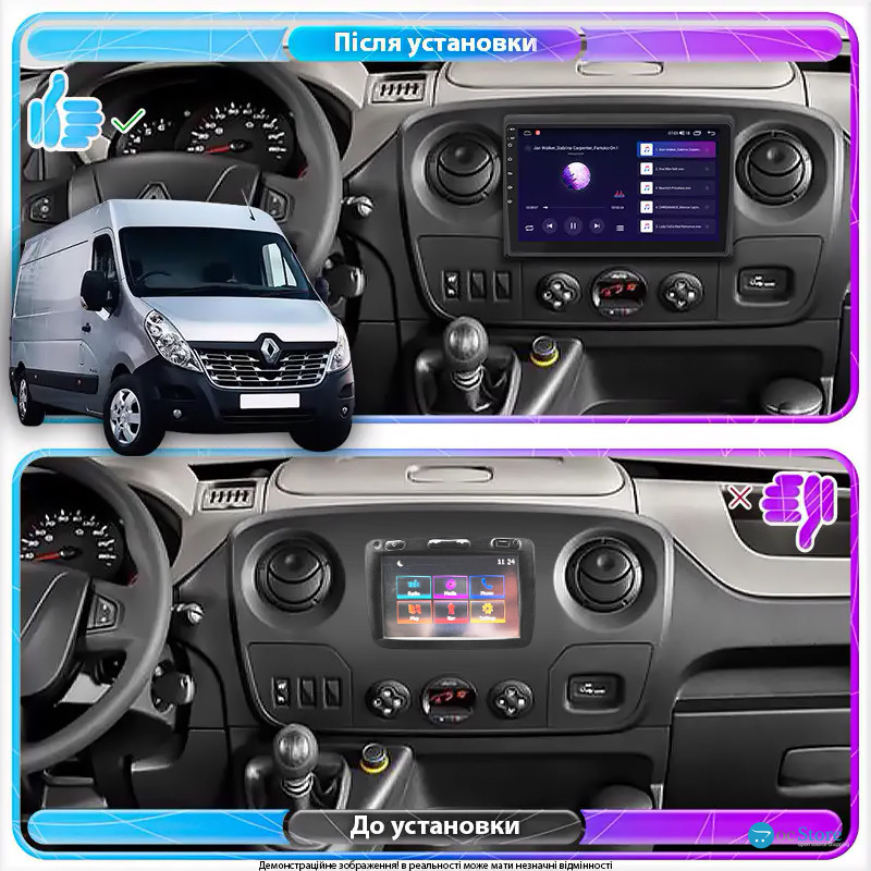Штатная магнитола Lesko для Renault Master III ver 2 2010-2019 экран 10" 4/64Gb CarPlay 4G Wi-Fi GPS Prime