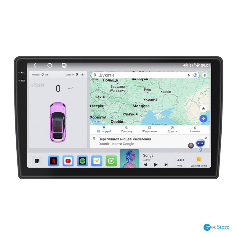 Штатная магнитола Lesko для Renault Sandero II 2013-2018 экран 9" 4/64 QLED CarPlay 4G Wi-Fi GPS 360 Prime