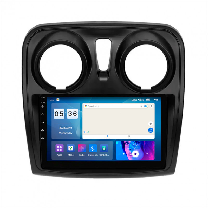 Штатная магнитола Lesko для Renault Sandero II ver 2 2013-2018 экран 9" 4/64Gb CarPlay 4G Wi-Fi GPS Prime