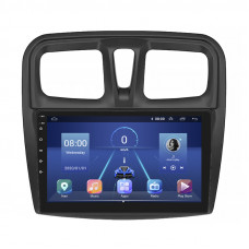 Штатная магнитола Lesko для Renault Sandero II Рестайлинг 2018-н.в экран 9" 6/128Gb 4G Wi-Fi GPS Top