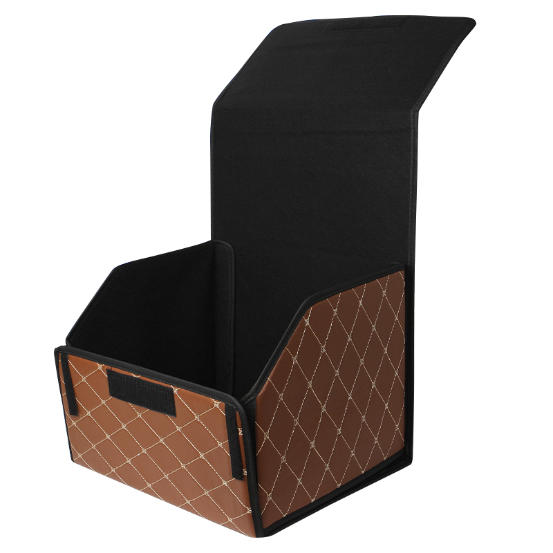 Автомобильный органайзер ZWX-002 Brown-Gold компактный вместительный два отдела для хранения на липучке с ручкой  65*30*30 см