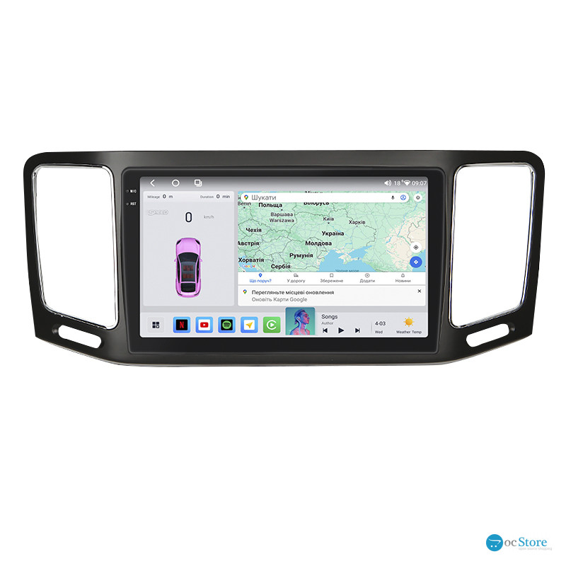 Штатная магнитола Lesko для SEAT Alhambra II 2010-2015 экран 9" 4/64 QLED CarPlay 4G Wi-Fi GPS 360 Prime