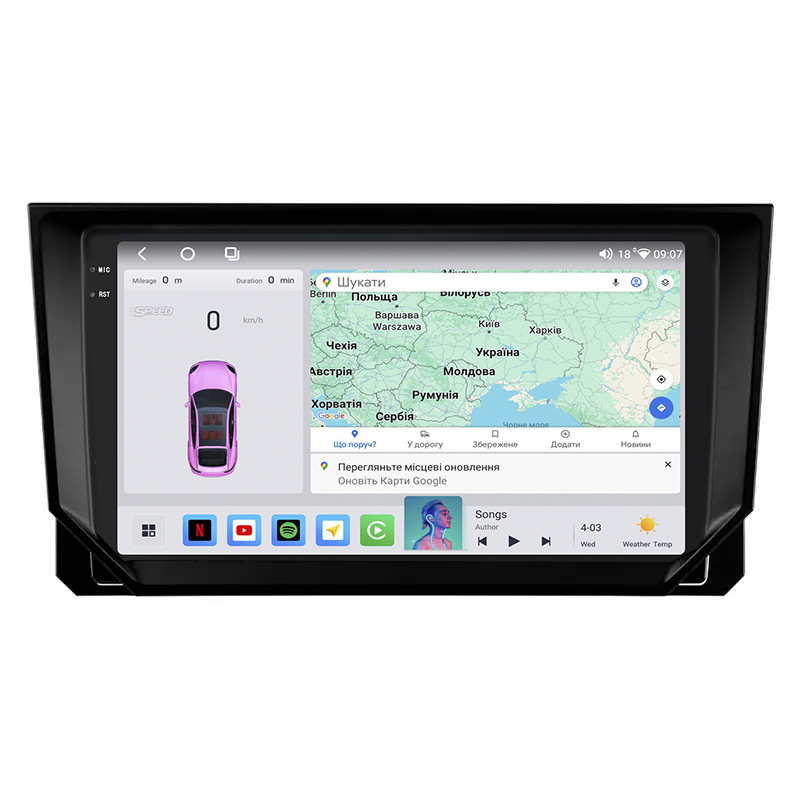 Штатная магнитола Lesko для SEAT Ibiza IV Рестайлинг 2 2015-2017 экран 9" 4/64 QLED CarPlay 4G Wi-Fi GPS 360 Prime