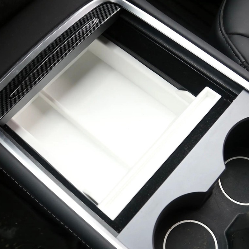 Автомобильный органайзер Tesla Model 3 (TSL23021411) центральной консоли на 2 отделения пластиковый Black + White