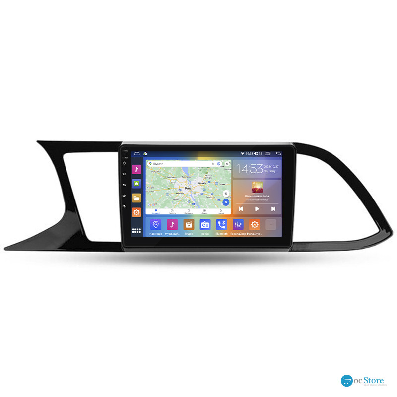 Штатная магнитола Lesko для SEAT Leon III Рестайлинг 2016-2020 экран 9" 2/32Gb CarPlay 4G Wi-Fi GPS Prime
