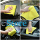 Двухстороннее микрофибровое полотенце для сушки кузова авто Yellow + Gray 30*40 см