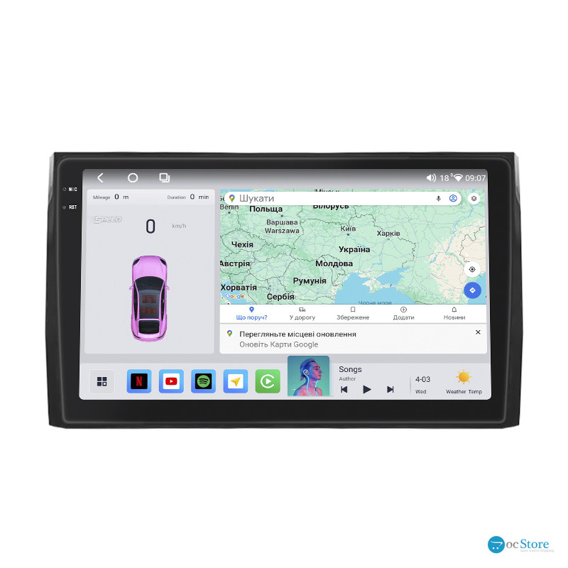 Штатная магнитола Lesko для Skoda Kodiaq I Рестайлинг 2021-н.в. экран 10" 4/64 QLED CarPlay 4G Wi-Fi GPS 360 Prime