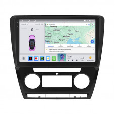 Штатная магнитола Lesko для Skoda Octavia II (A5) 2004-2009 экран 10" 4/64 QLED CarPlay 4G Wi-Fi GPS 360 Prime