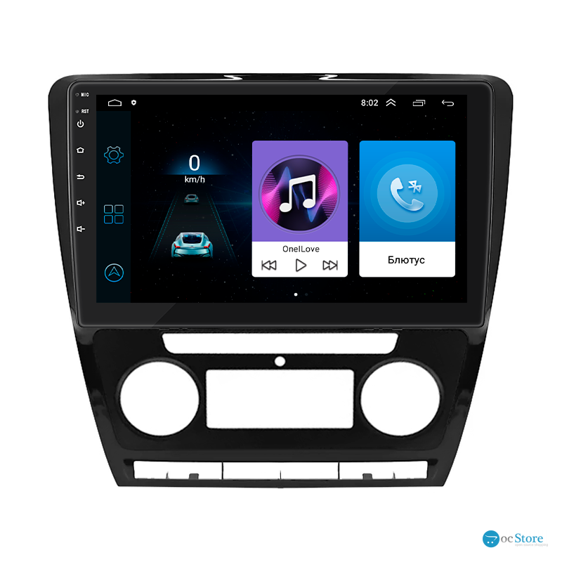 Штатная магнитола Lesko для Skoda Octavia II (A5) Рестайлинг 2008-2013 экран 10" 1/16Gb Wi-Fi GPS Base