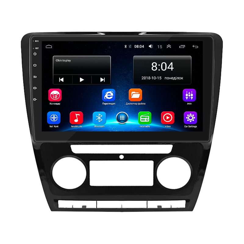 Штатная магнитола Lesko для Skoda Octavia II (A5) Рестайлинг 2008-2013 экран 10" 2/32Gb Wi-Fi GPS Base