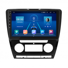 Штатная магнитола Lesko для Skoda Octavia II (A5) Рестайлинг 2008-2013 экран 10" 2/32Gb 4G Wi-Fi GPS Top