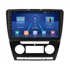 Штатная магнитола Lesko для Skoda Octavia II (A5) Рестайлинг 2008-2013 экран 10" 4/32Gb 4G Wi-Fi GPS Top