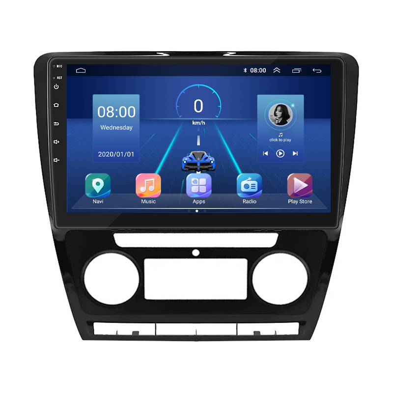 Штатная магнитола Lesko для Skoda Octavia II (A5) Рестайлинг 2008-2013 экран 10" 6/128Gb 4G Wi-Fi GPS Top