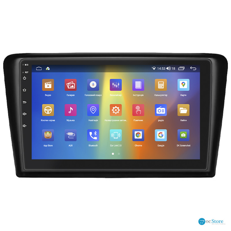 Штатная магнитола Lesko для Skoda Spaceback  2014-2019 экран 9" 2/32Gb CarPlay 4G Wi-Fi GPS Prime