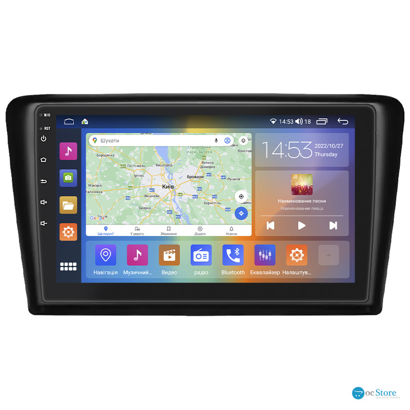 Штатная магнитола Lesko для Skoda Spaceback  2014-2019 экран 9" 4/64Gb CarPlay 4G Wi-Fi GPS Prime