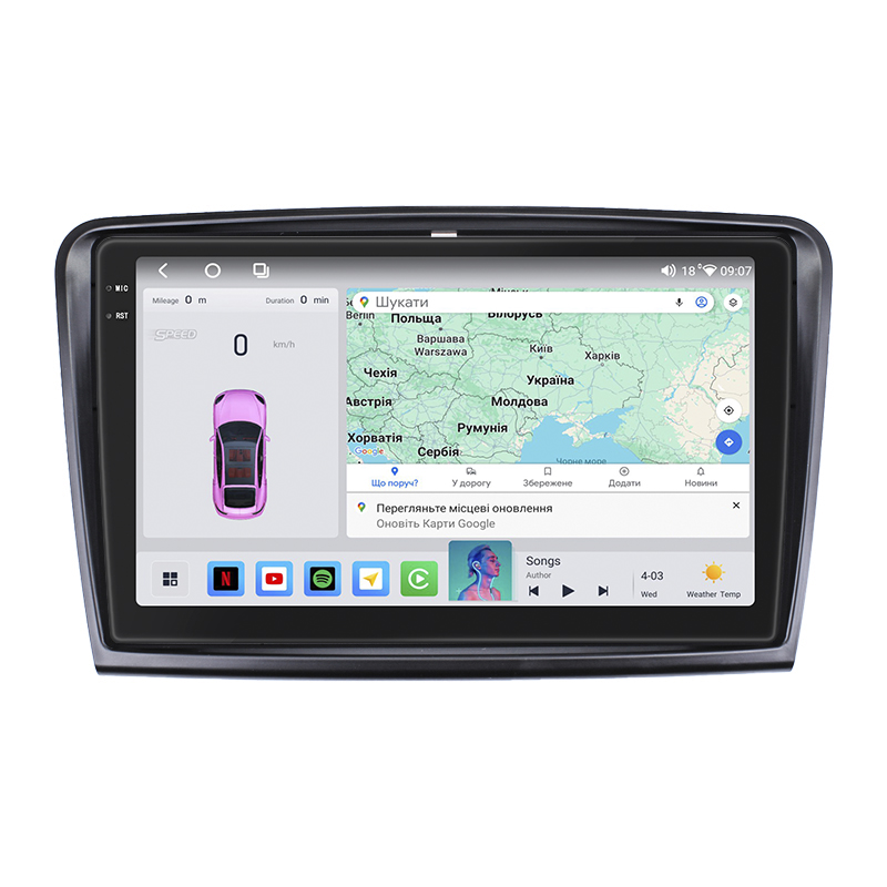 Штатная магнитола Lesko для Skoda Superb II Рестайлинг 2013-2015 экран 10" 4/64 QLED CarPlay 4G Wi-Fi GPS 360 Prime