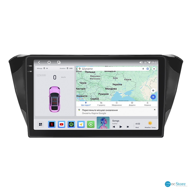 Штатная магнитола Lesko для Skoda Superb III Рестайлинг 2019-н.в. экран 10" 4/64 QLED CarPlay 4G Wi-Fi GPS 360 Prime