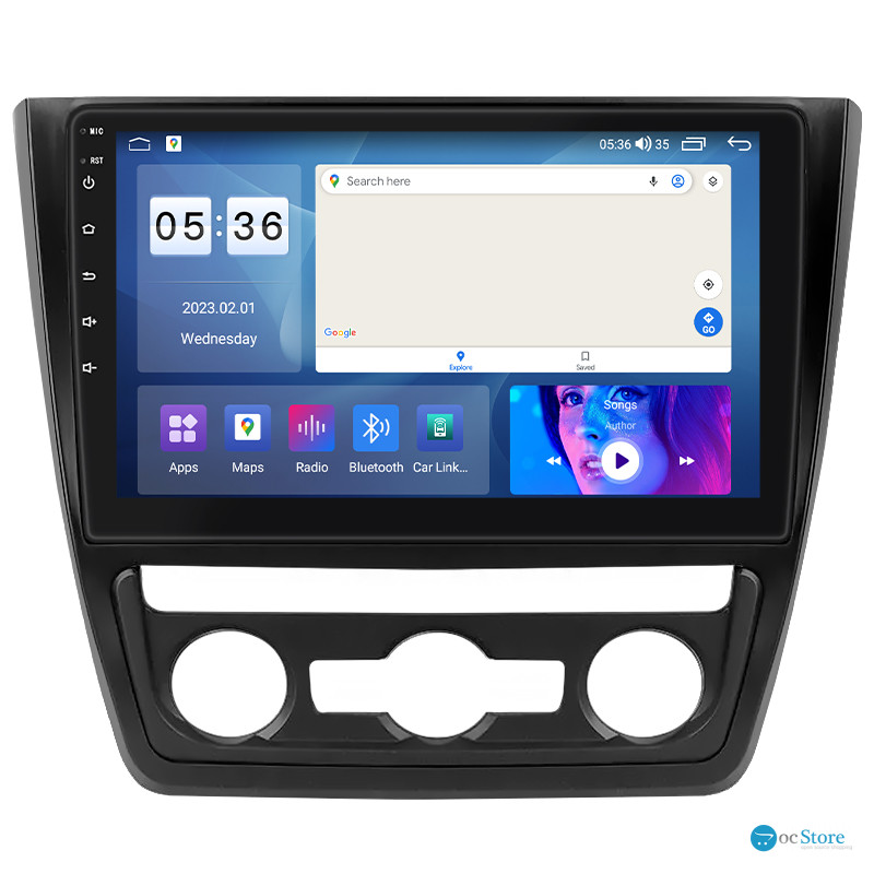 Штатная магнитола Lesko для Skoda Yeti I 2009-2014 экран 10" 2/32Gb CarPlay 4G Wi-Fi GPS Prime