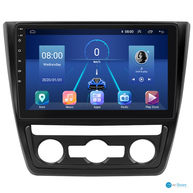 Штатная магнитола Lesko для Skoda Yeti I 2009-2014 экран 10" 2/32Gb 4G Wi-Fi GPS Top