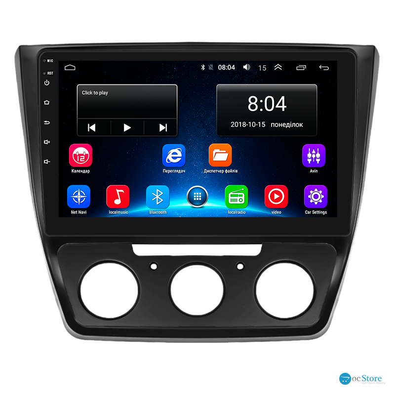 Штатная магнитола Lesko для Skoda Yeti I Рестайлинг 2013-2018 экран 10" 2/32Gb Wi-Fi GPS Base