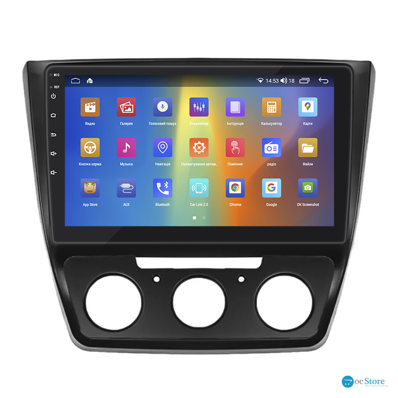 Штатная магнитола Lesko для Skoda Yeti I Рестайлинг 2013-2018 экран 10" 2/32Gb CarPlay 4G Wi-Fi GPS Prime