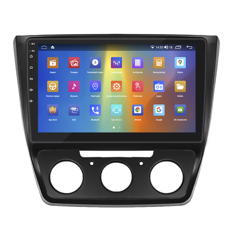 Штатная магнитола Lesko для Skoda Yeti I Рестайлинг 2013-2018 экран 10" 2/32Gb CarPlay 4G Wi-Fi GPS Prime