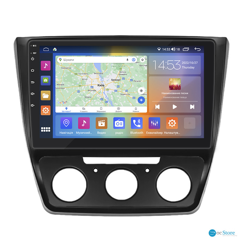 Штатная магнитола Lesko для Skoda Yeti I Рестайлинг 2013-2018 экран 10" 4/64Gb CarPlay 4G Wi-Fi GPS Prime