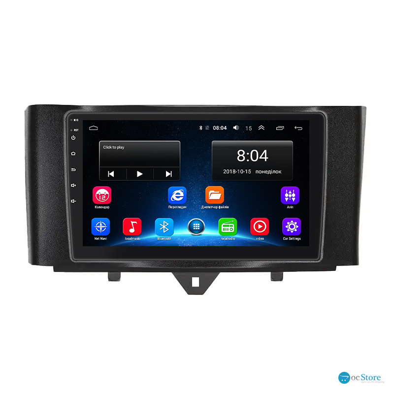 Штатная магнитола Lesko для Smart Fortwo 452 2011-2017 экран 9" 2/32Gb Wi-Fi GPS Base