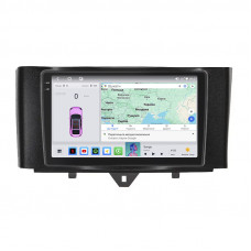 Штатная магнитола Lesko для Smart Fortwo 452 2011-2017 экран 9" 4/64 QLED CarPlay 4G Wi-Fi GPS 360 Prime