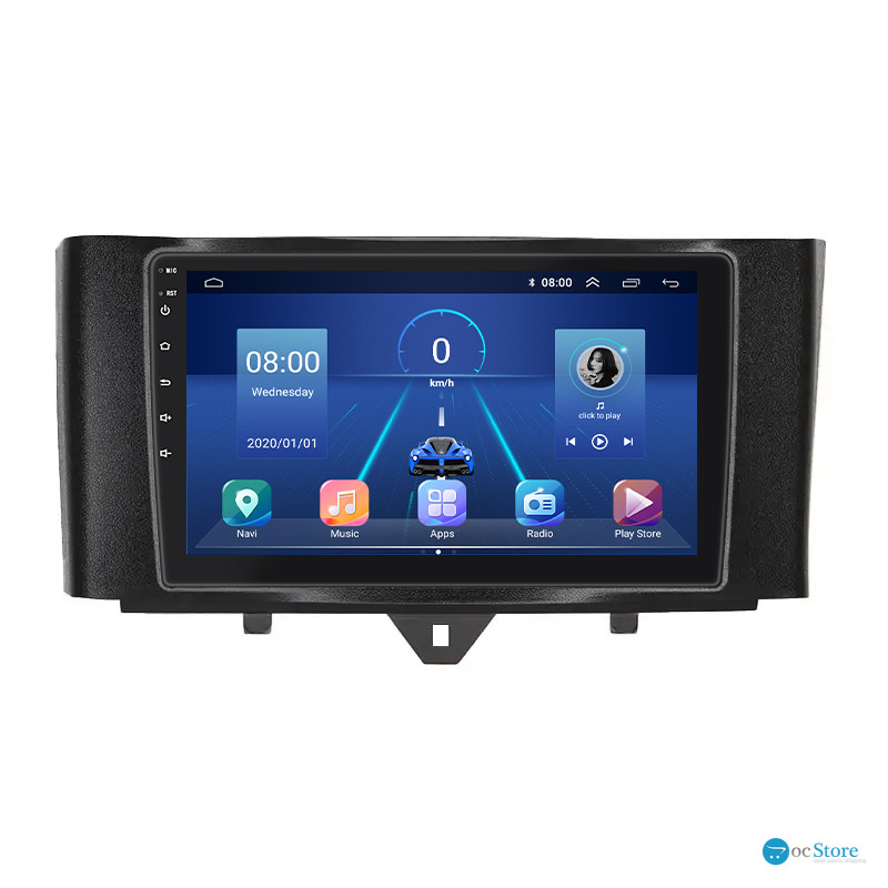 Штатная магнитола Lesko для Smart Fortwo 452 2011-2017 экран 9" 6/128Gb 4G Wi-Fi GPS Top