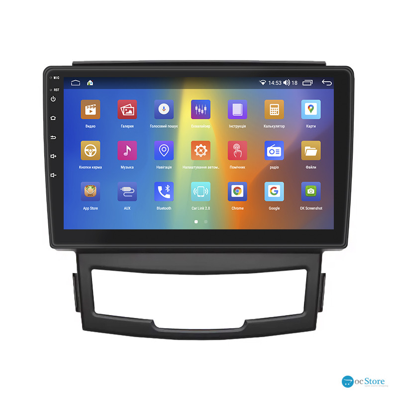 Штатная магнитола Lesko для SsangYong Actyon II 2010-2013 экран 9" 2/32Gb CarPlay 4G Wi-Fi GPS Prime