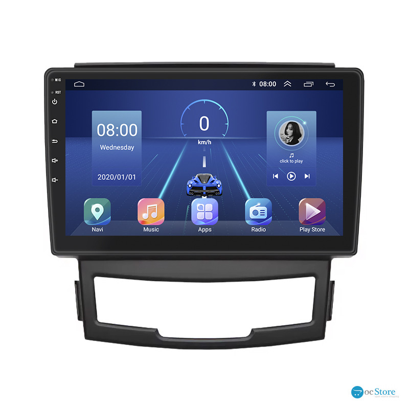 Штатная магнитола Lesko для SsangYong Actyon II Рестайлинг 2013-н.в. экран 9" 2/32Gb 4G Wi-Fi GPS Top