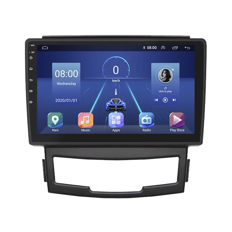 Штатная магнитола Lesko для SsangYong Actyon II Рестайлинг 2013-н.в. экран 9" 6/128Gb 4G Wi-Fi GPS Top