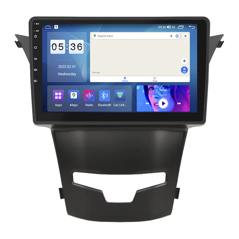 Штатная магнитола Lesko для SsangYong Korando III Рестайлинг 2013-2017 экран 9" 4/64Gb CarPlay 4G Wi-Fi GPS Prime