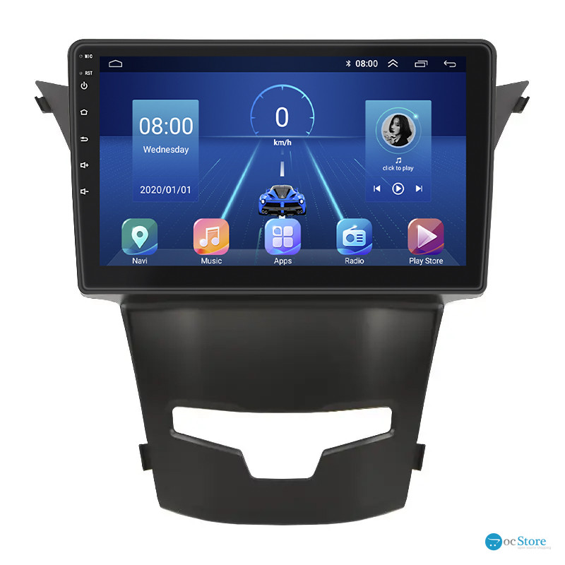 Штатная магнитола Lesko для SsangYong Korando III Рестайлинг 2013-2017 экран 9" 6/128Gb 4G Wi-Fi GPS Top