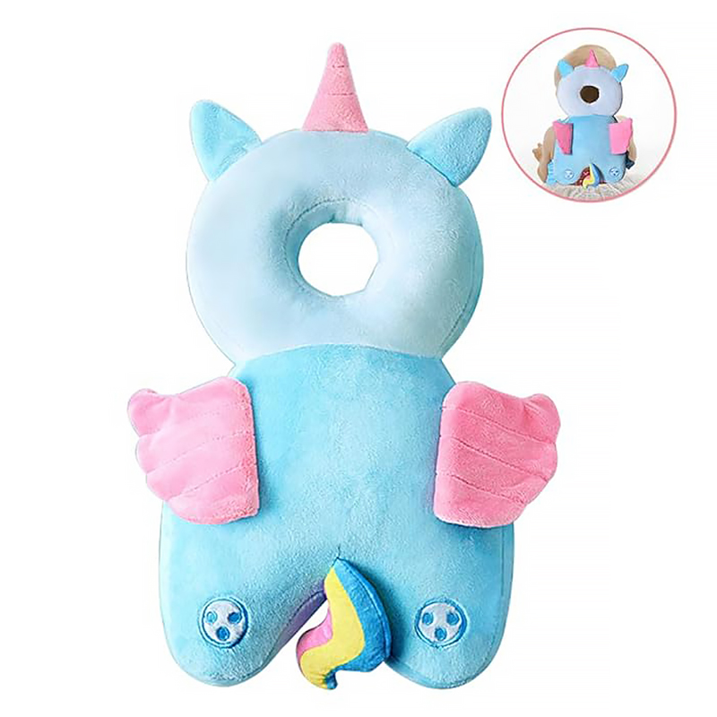 Детская защитная подушка - рюкзак Tochang для защиты головы при падении подголовник Единорог