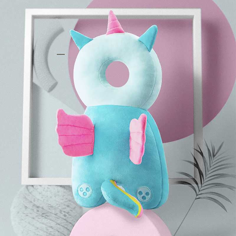 Детская защитная подушка - рюкзак Tochang для защиты головы при падении подголовник Единорог