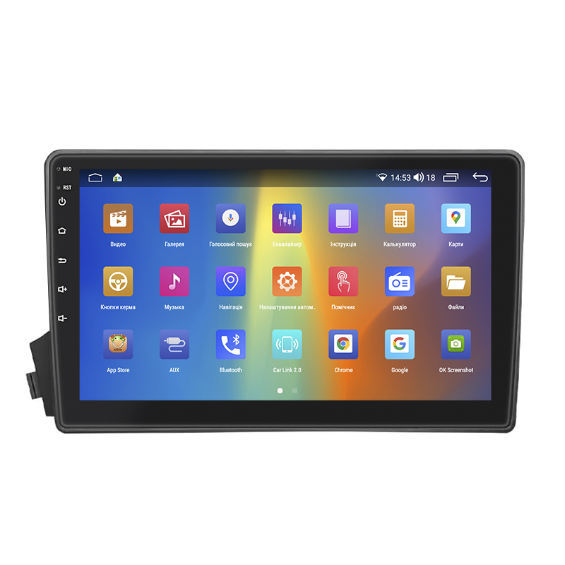 Штатная магнитола Lesko для SsangYong Kyron I 2005-2007 экран 9" 4/64Gb CarPlay 4G Wi-Fi GPS Prime