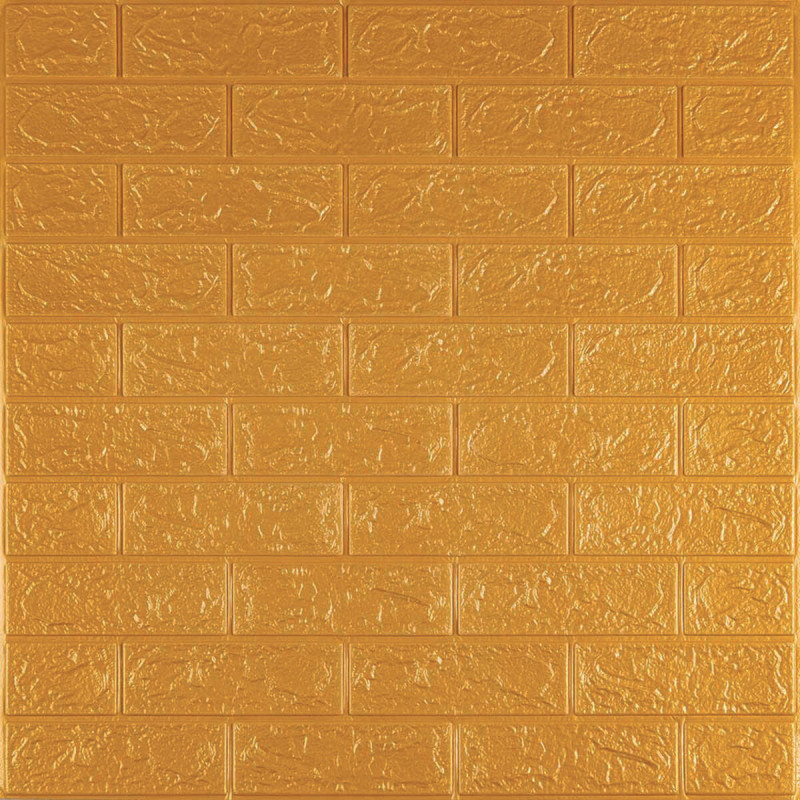 3D панель самоклеюча 700х770х3мм цегла Золота (011-3) SW-00000676
